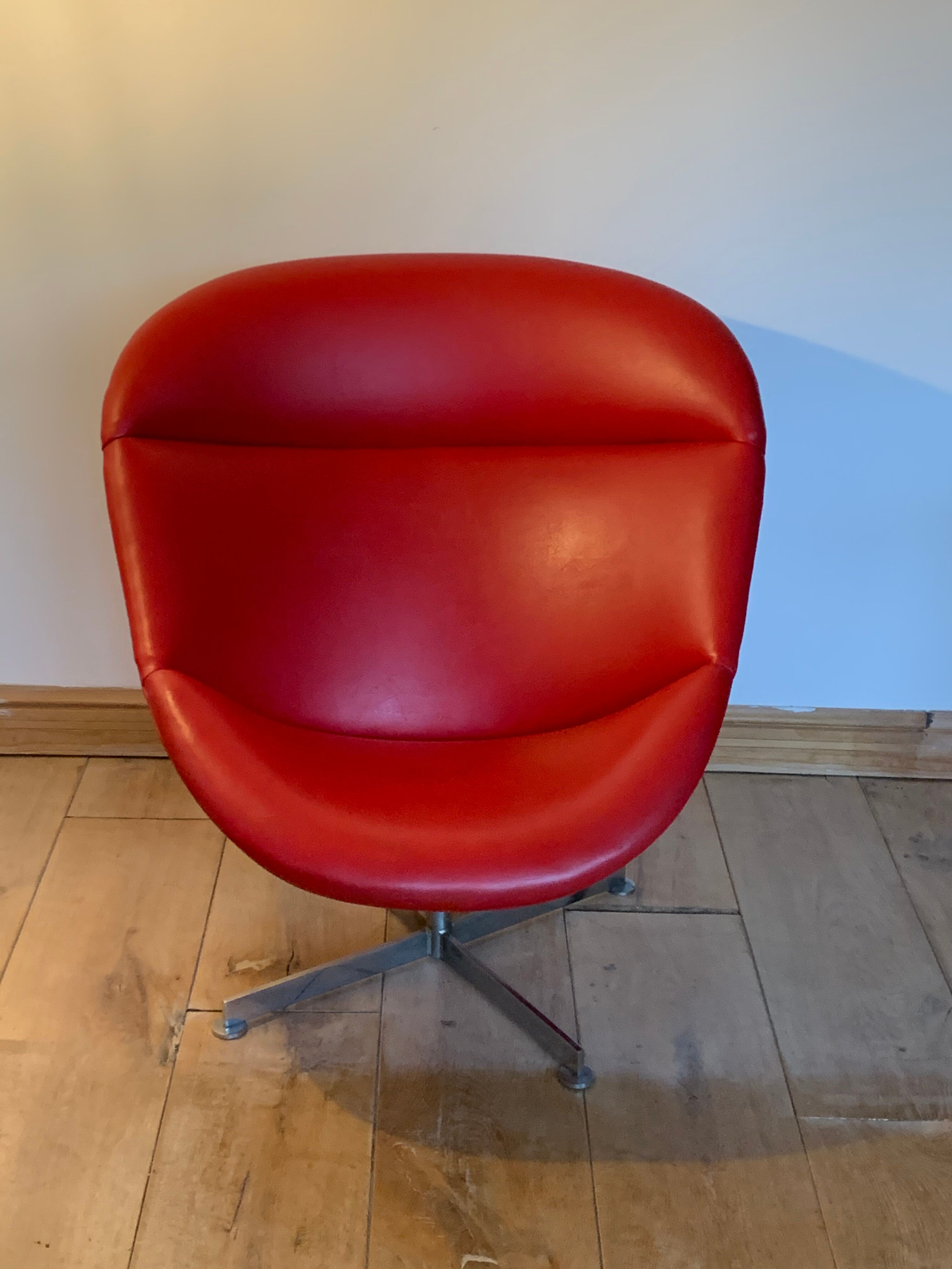 Fauteuil Egg vintage Rohé Noordwolde, années 1960
