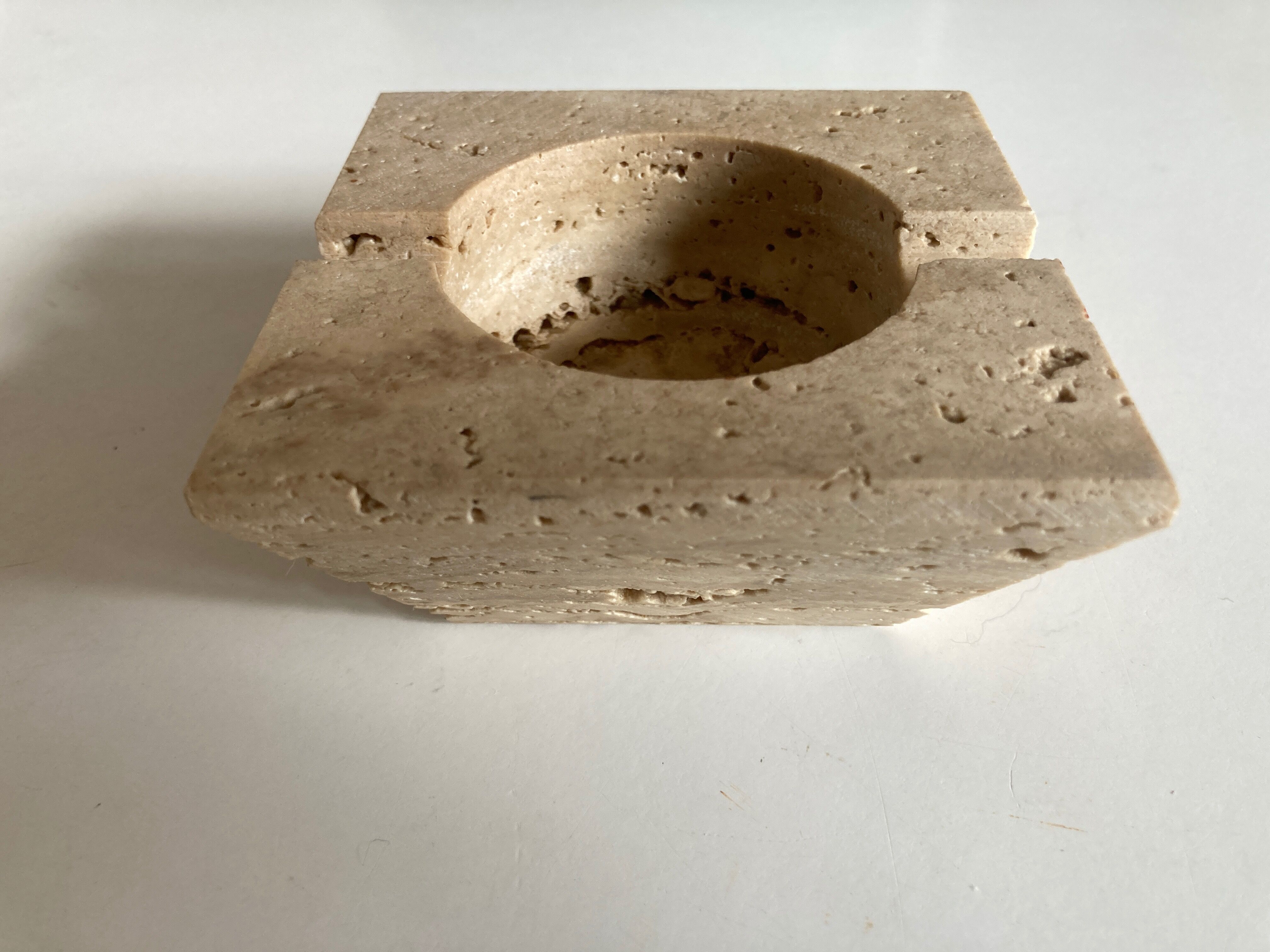 Travertine ashtray 1970 Italian work