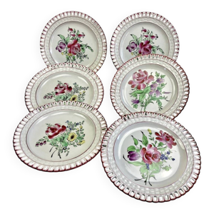 6 anciennes assiettes - luneville