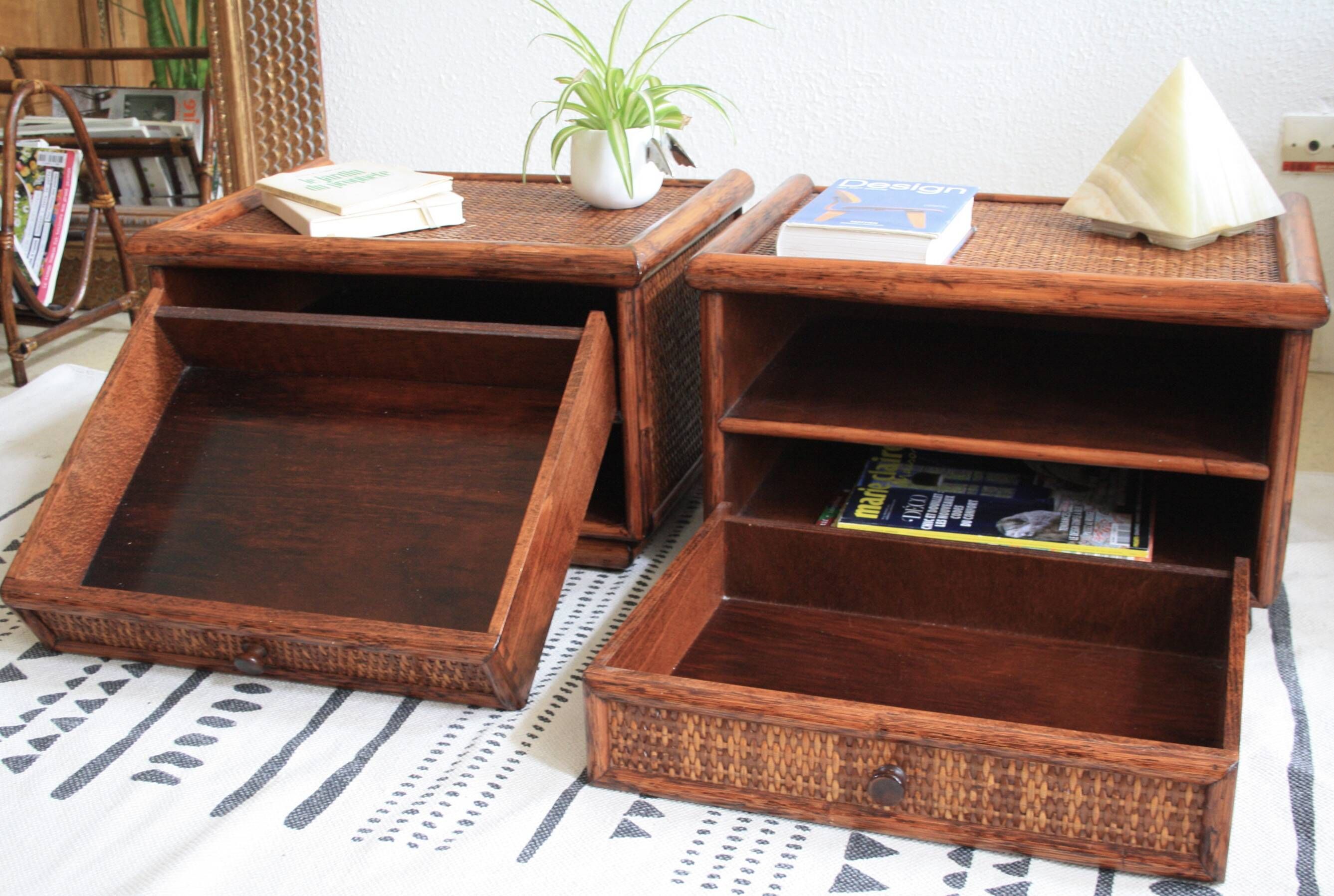 Tables de chevet Maugrion en rotin