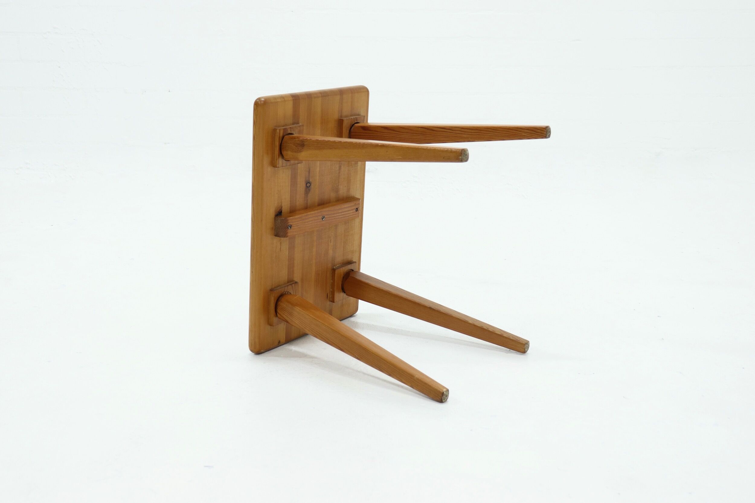 Carl Malmsten solid pine stool by Svensk Sweden 1940s