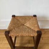 Wooden stool and antique straw