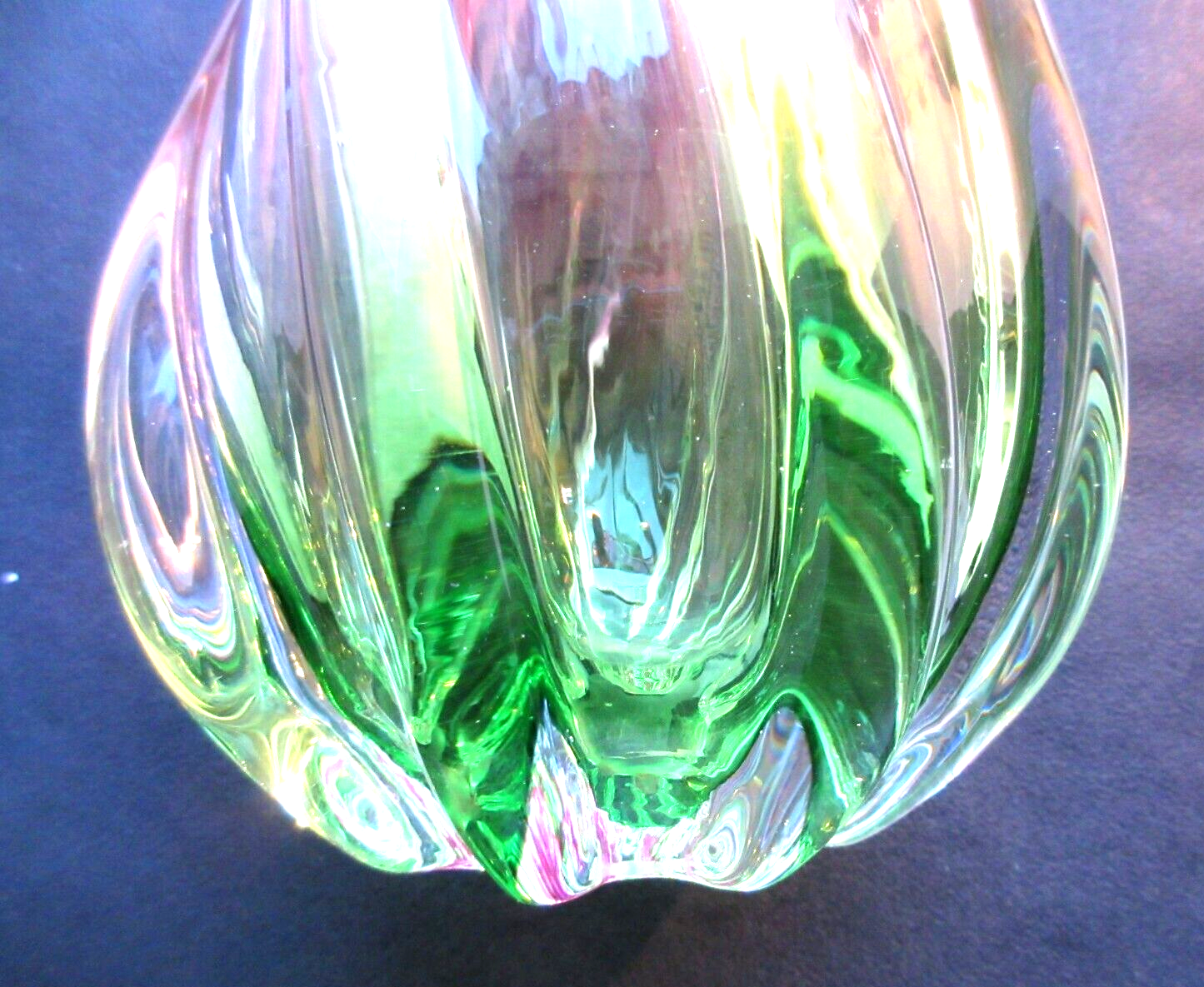 Murano crystal art deco vase