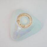 Small bowl or empty pocket in iridescent sky blue ceramic Vallauris circa 1950