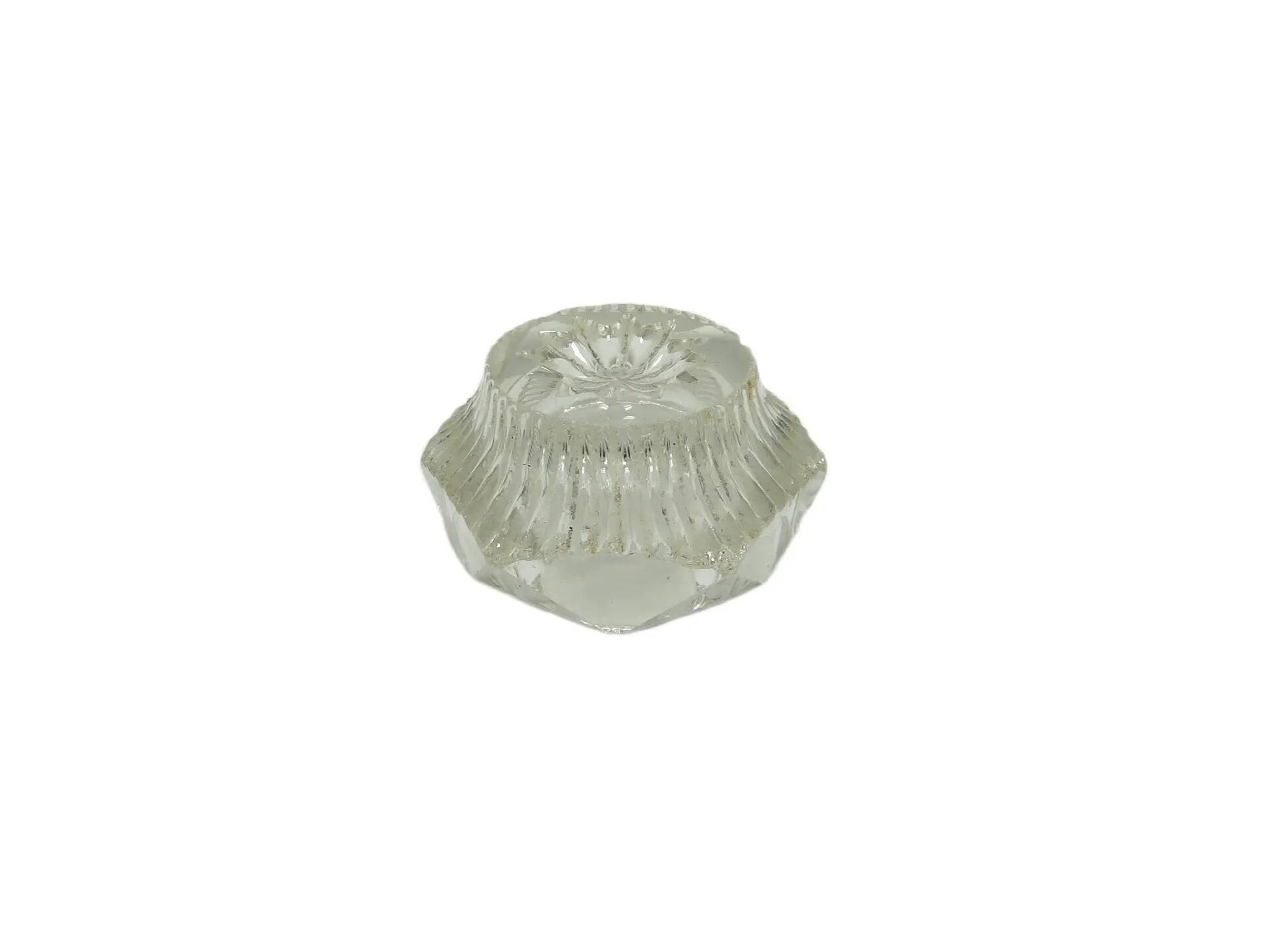 Salt cellar, Art Deco, transparent glass, Ząbkowice, Poland, 1930s.