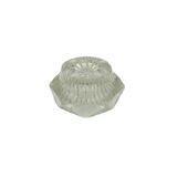 Salt cellar, Art Deco, transparent glass, Ząbkowice, Poland, 1930s.