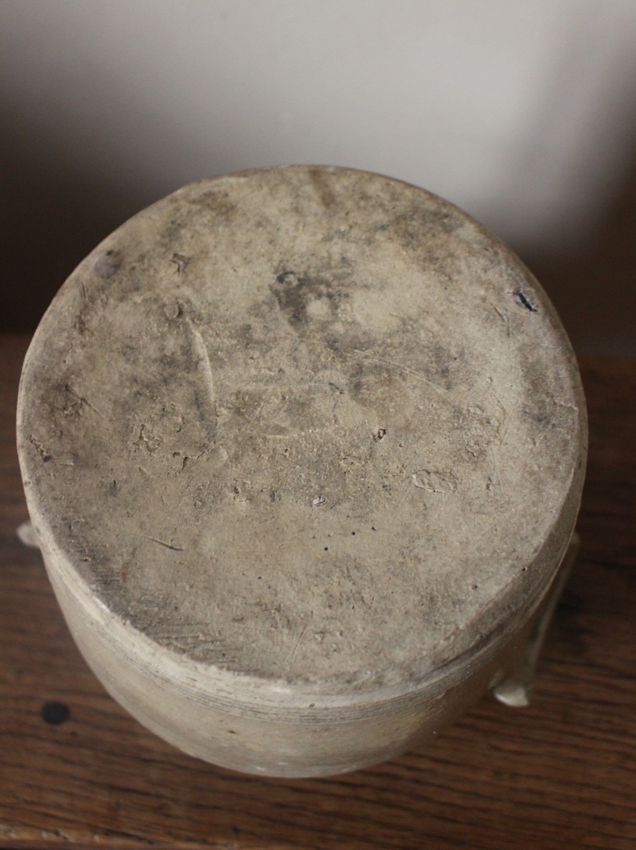 Glazed stoneware pot with two handles