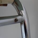 Black and white marbled formica table