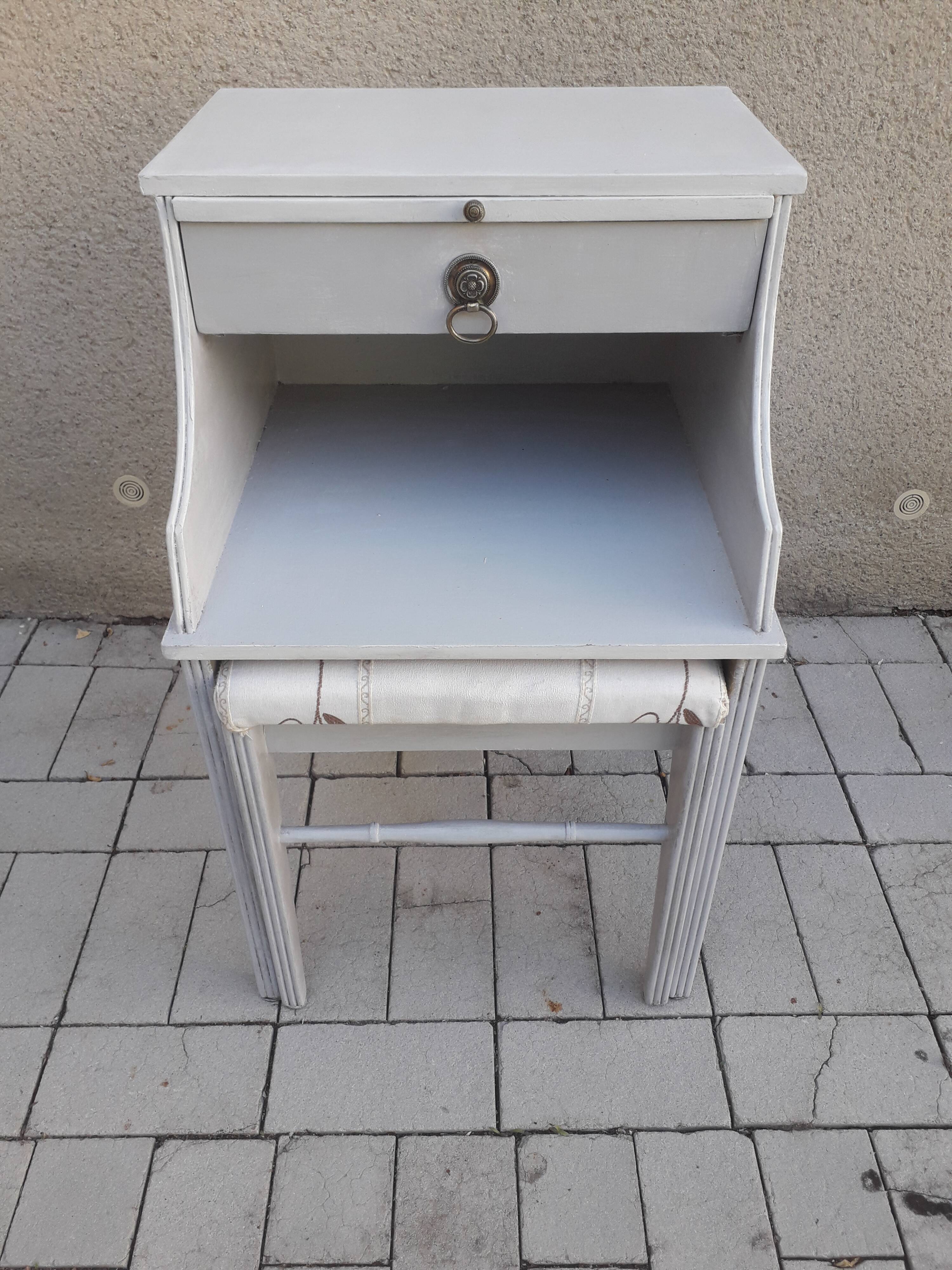 Telephone furniture with its built-in stool and tablet for such