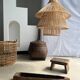 Suspension ou luminaire en rotin en forme de lanterne asiatique
