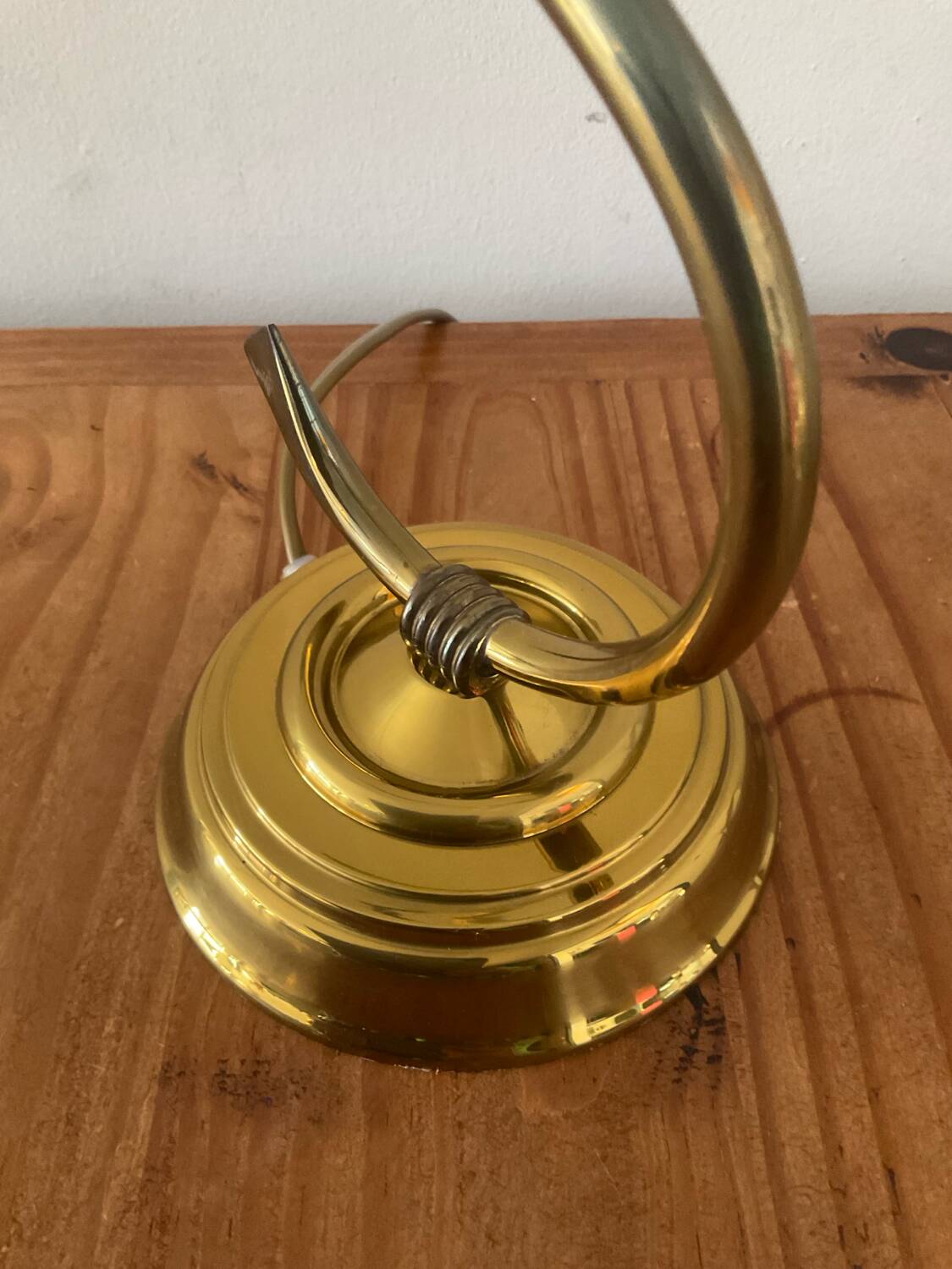 Vintage brass and opaline lamp