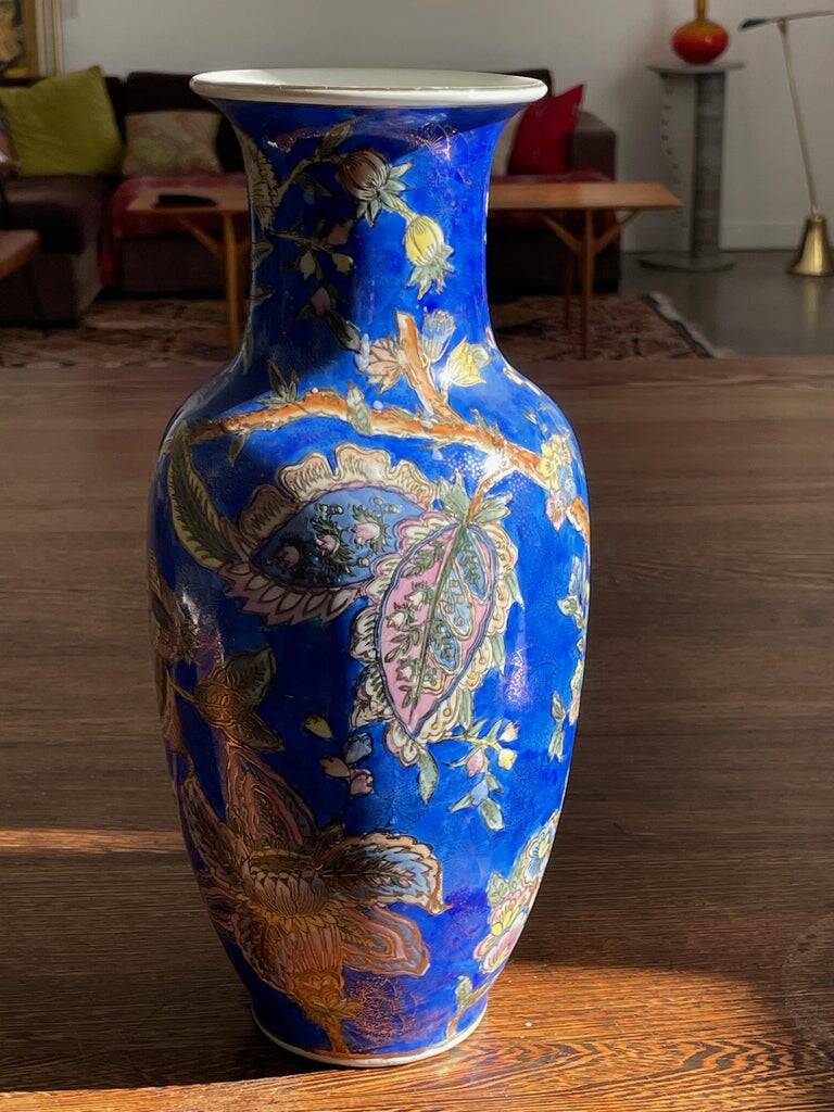 Vintage Chinese Blue Porcelain Vase