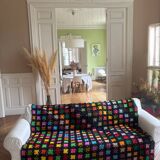 Multicoloured vintage crochet blanket