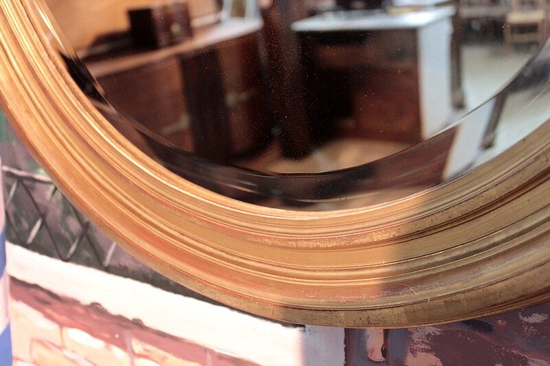 Ice oval wooden gilded 19th 75x102cm