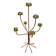Grand chandelier design 6 branches en fer forgé et verre.