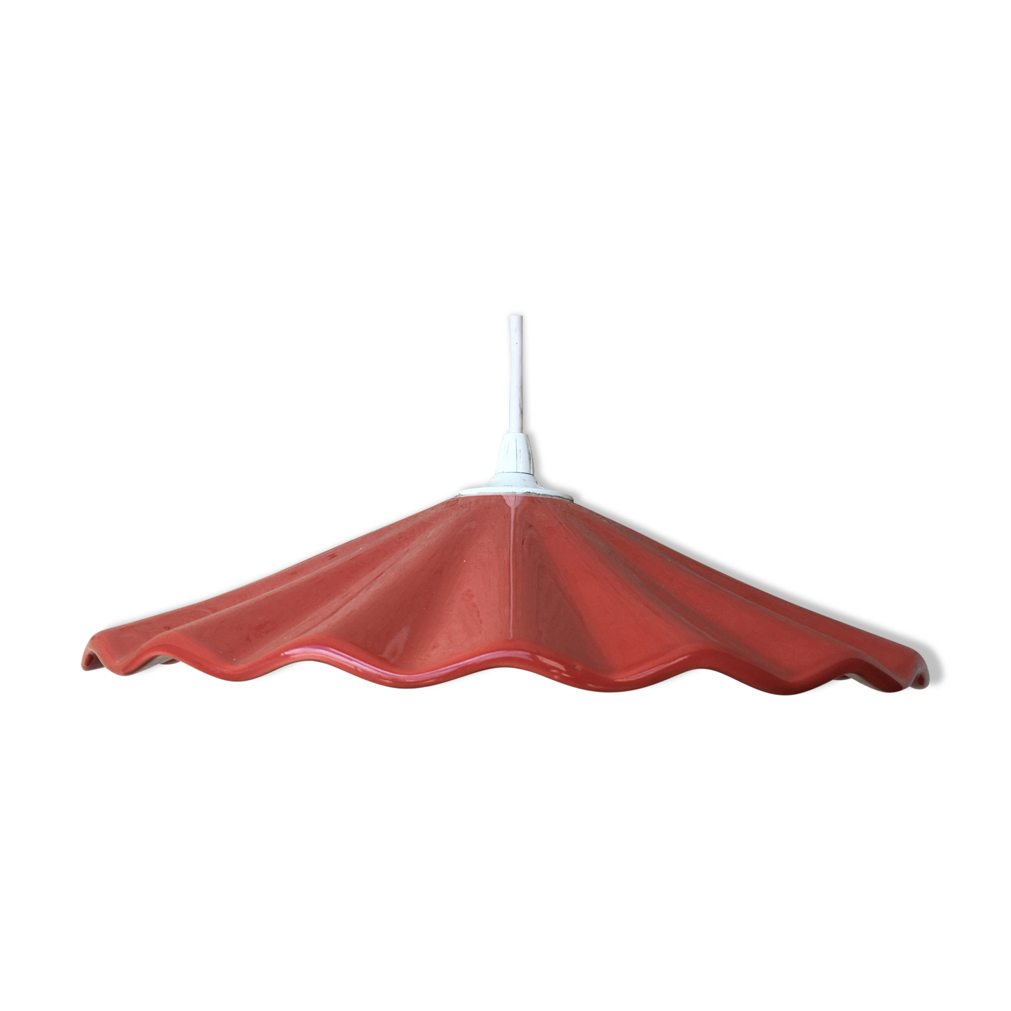 Terracotta ceramic pendant lamp