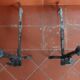 Pair of moors, ancient wrought iron channels from the 17th century