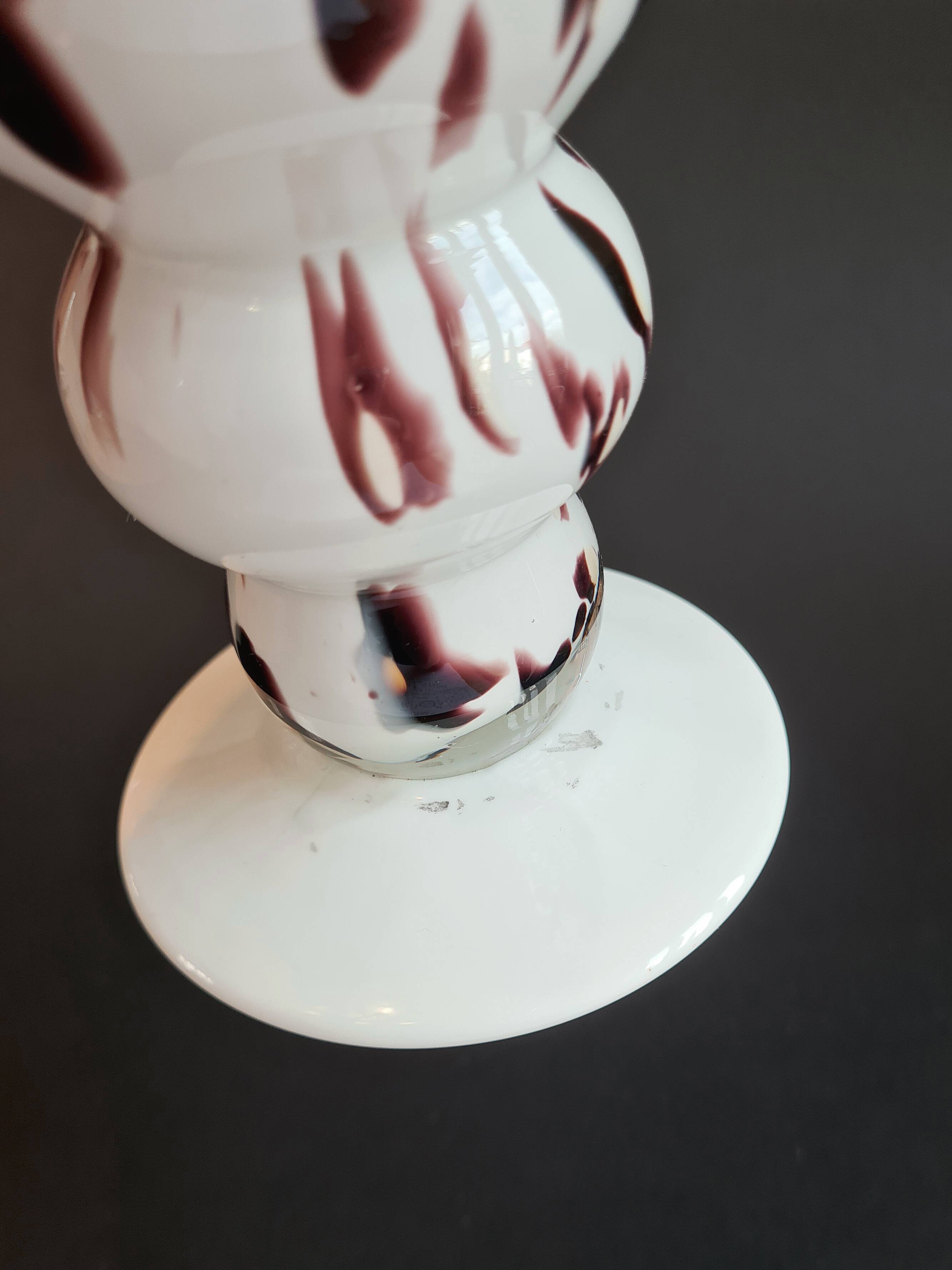 Murano Pocket Tray & Candle Holder – White with Brown Speckles