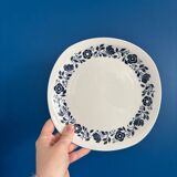 Set of 6 Sarreguemines Pyroblan flat plates - Porcelain with floral pattern