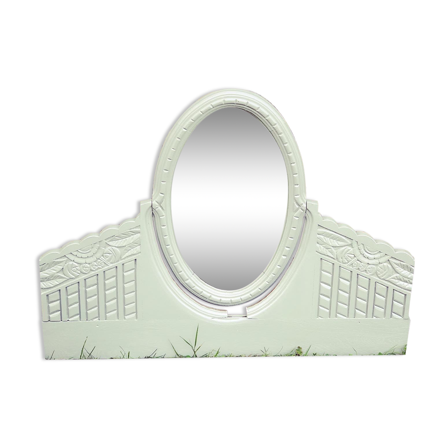 Mirror trumeau old gray