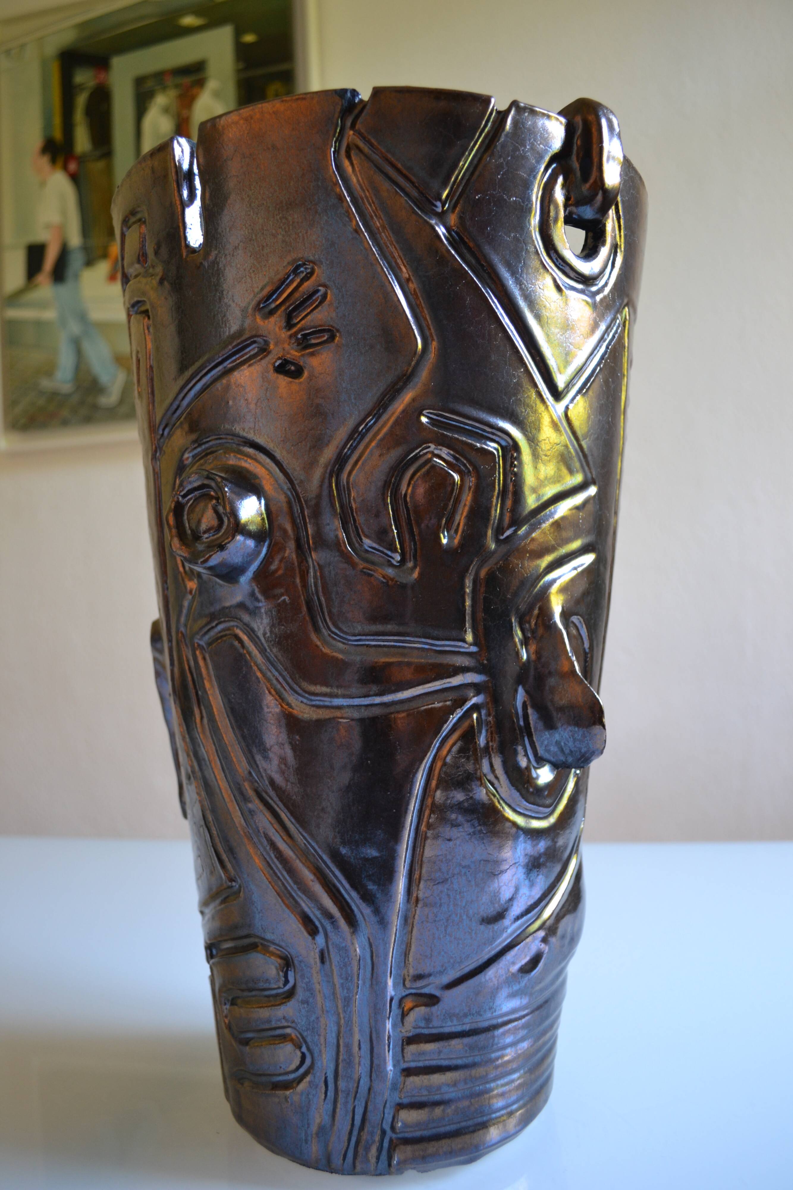 Vase sculpture from the artist residencies at the Ravel pottery workshop.