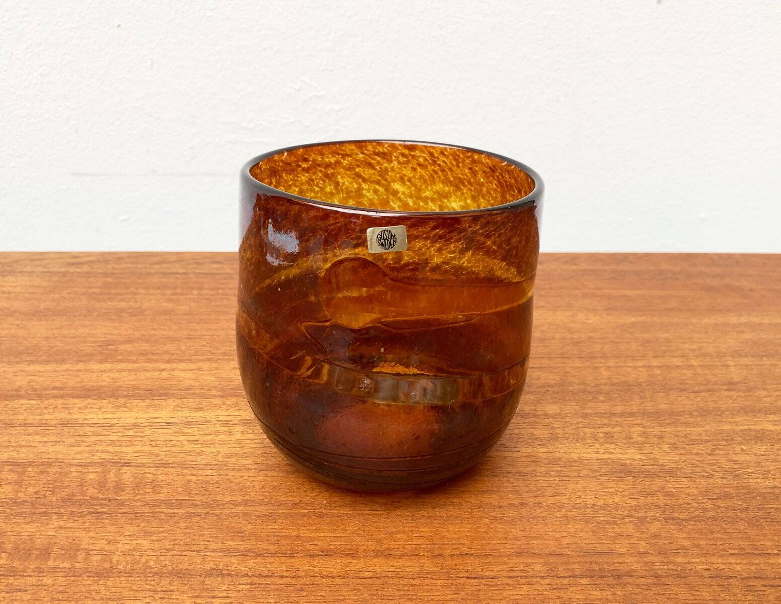 Vintage Swedish glass vase by Milan Vobruba for Gusum Sweden