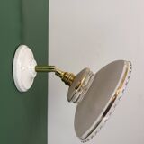 Vintage wall lamp with white and gold granite glass shade