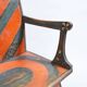 Pine chair from the 1940s with recent trompe l'oeil paint.