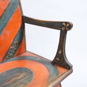 Pine chair from the 1940s with recent trompe l'oeil paint.