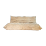 Togo sofa 3 places by Michel Ducaroy in beige velvet