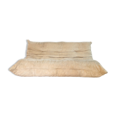 Togo sofa 3 places by Michel Ducaroy in beige velvet