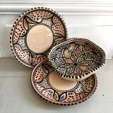 Trio of vintage oriental ceramic plates and ramekin