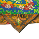 Hand-knotted vintage rose brown kilim 210 cm x 313 cm