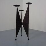 Brutalist German Iron Candleholder, 1960s