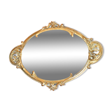 Antique mirror tray Centerpiece mainly in bronze and mercury glass