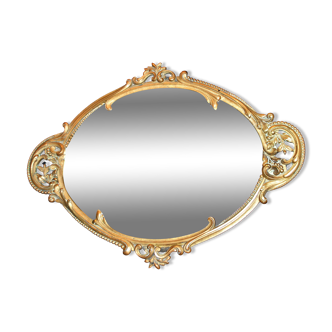 Antique mirror tray Centerpiece mainly in bronze and mercury glass
