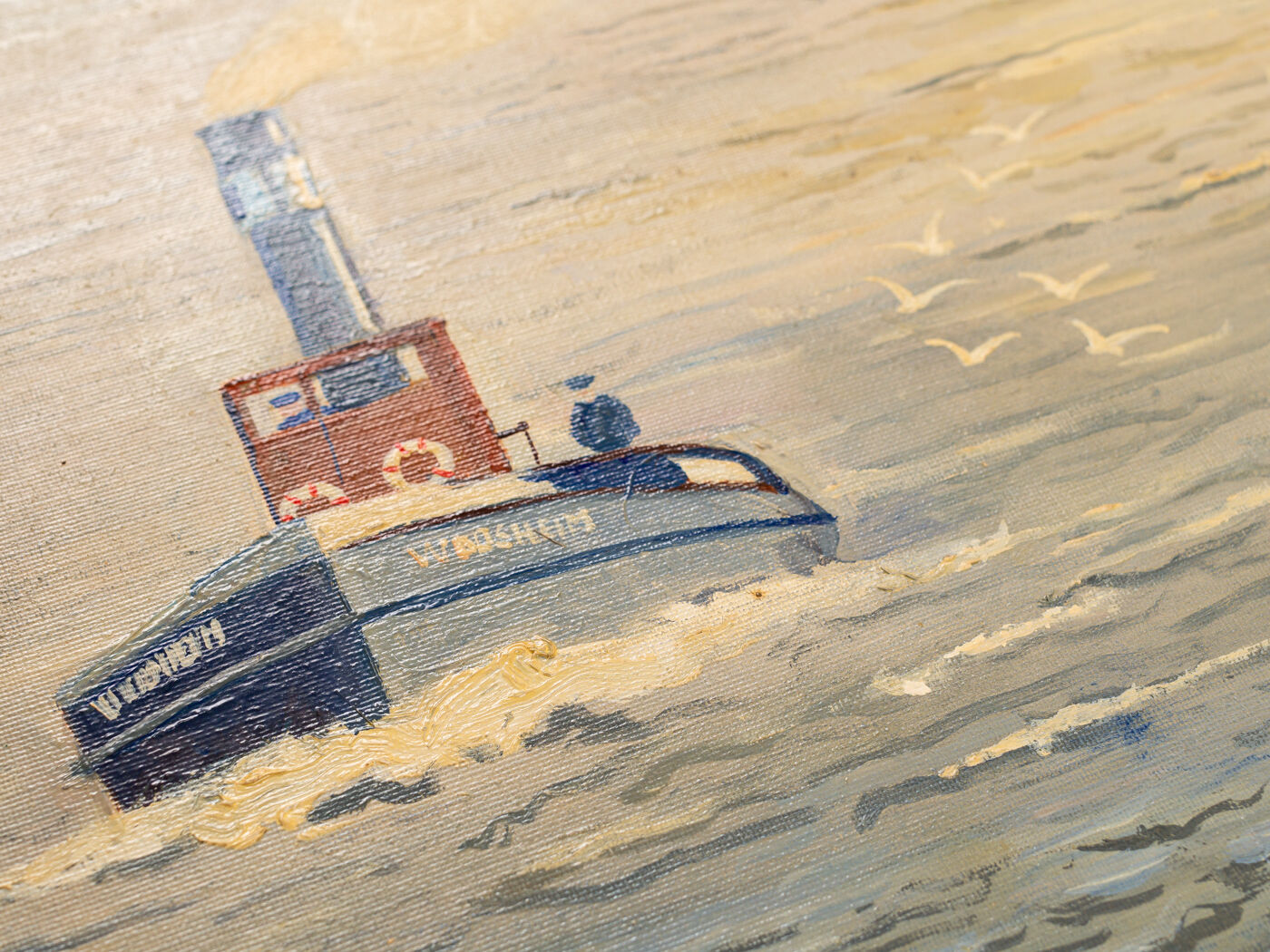 Port de Hambourg, huile sur toile, 53 x 73 cm