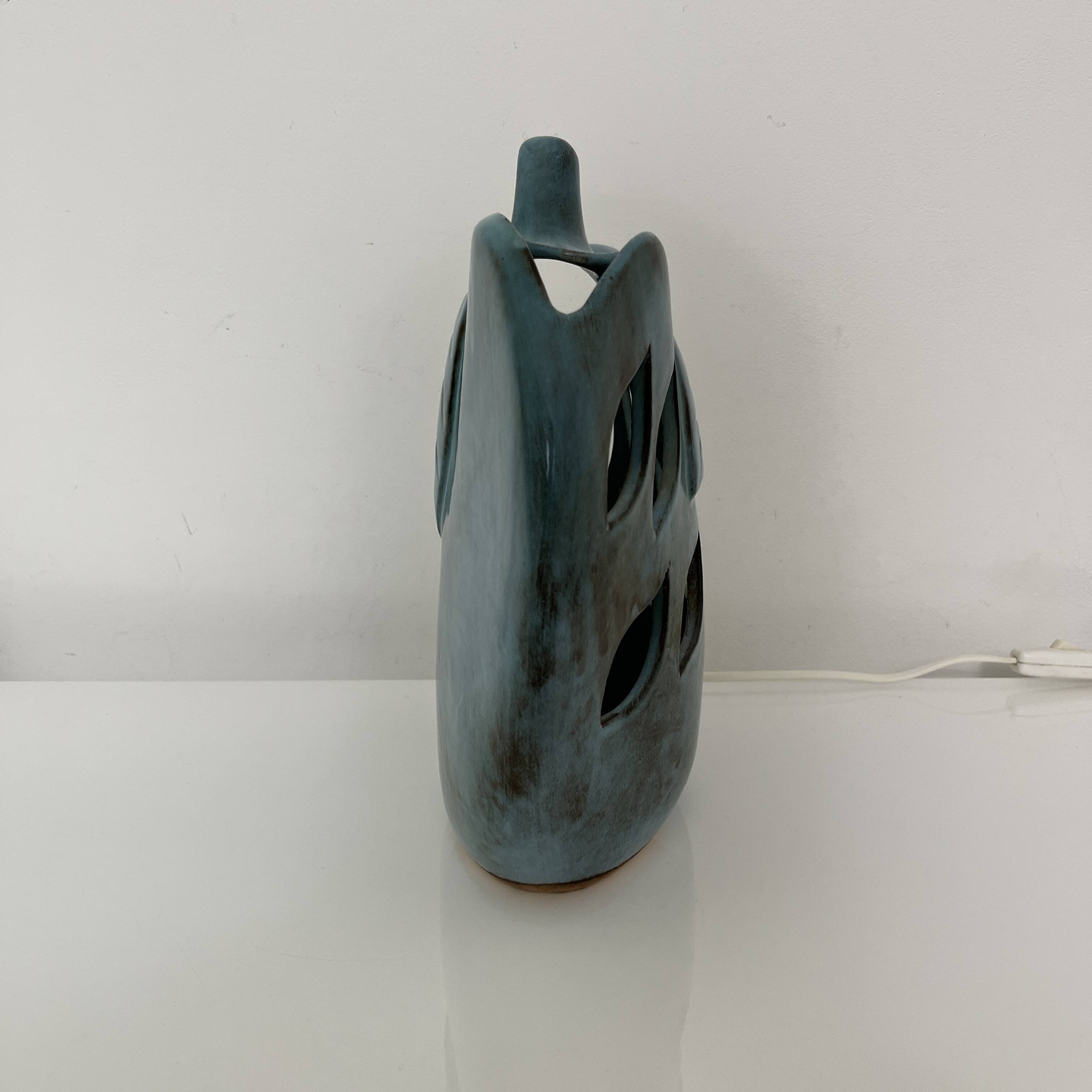 Openwork ceramic apple lamp from Les Grottes Dieulefit