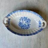 Antique oval dish with handles in earthenware