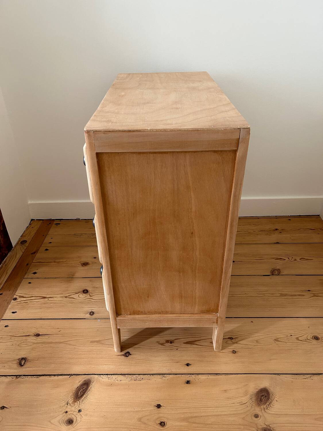 Vintage raw wood chest of drawers