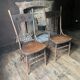 Pair of Antique Country Chairs with Carved Crest Rails | Vernacular Spindle