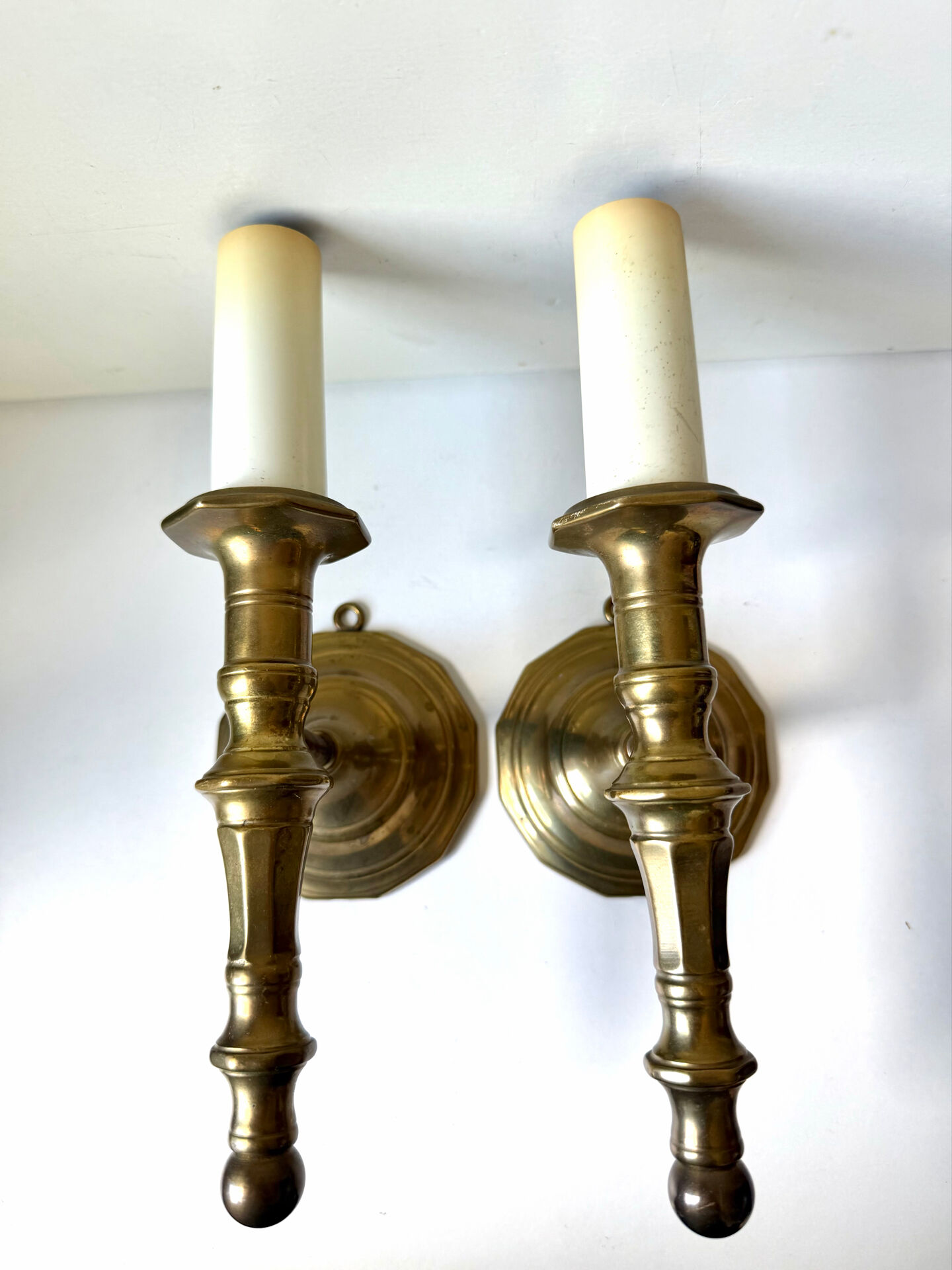 Pair of Solid Brass Antique wall lamps Sconces
