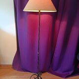 Vintage floor lamp - 40s , wrought iron with scroll feet