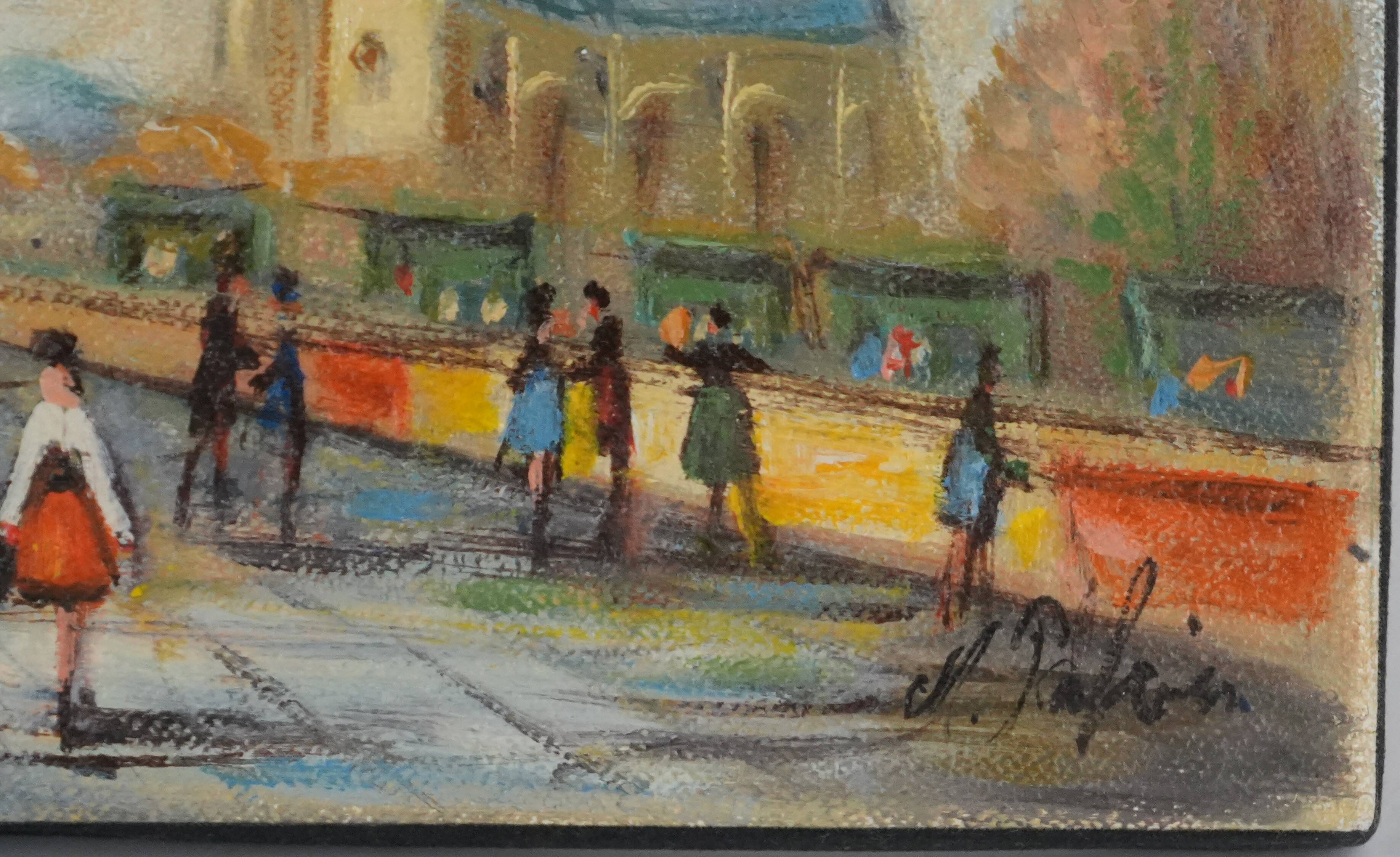 Michel PABOIS : Paris, Vue sur Notre Dame, huile sur toile originale signée