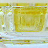 Two-tone cut glass bottle undersette