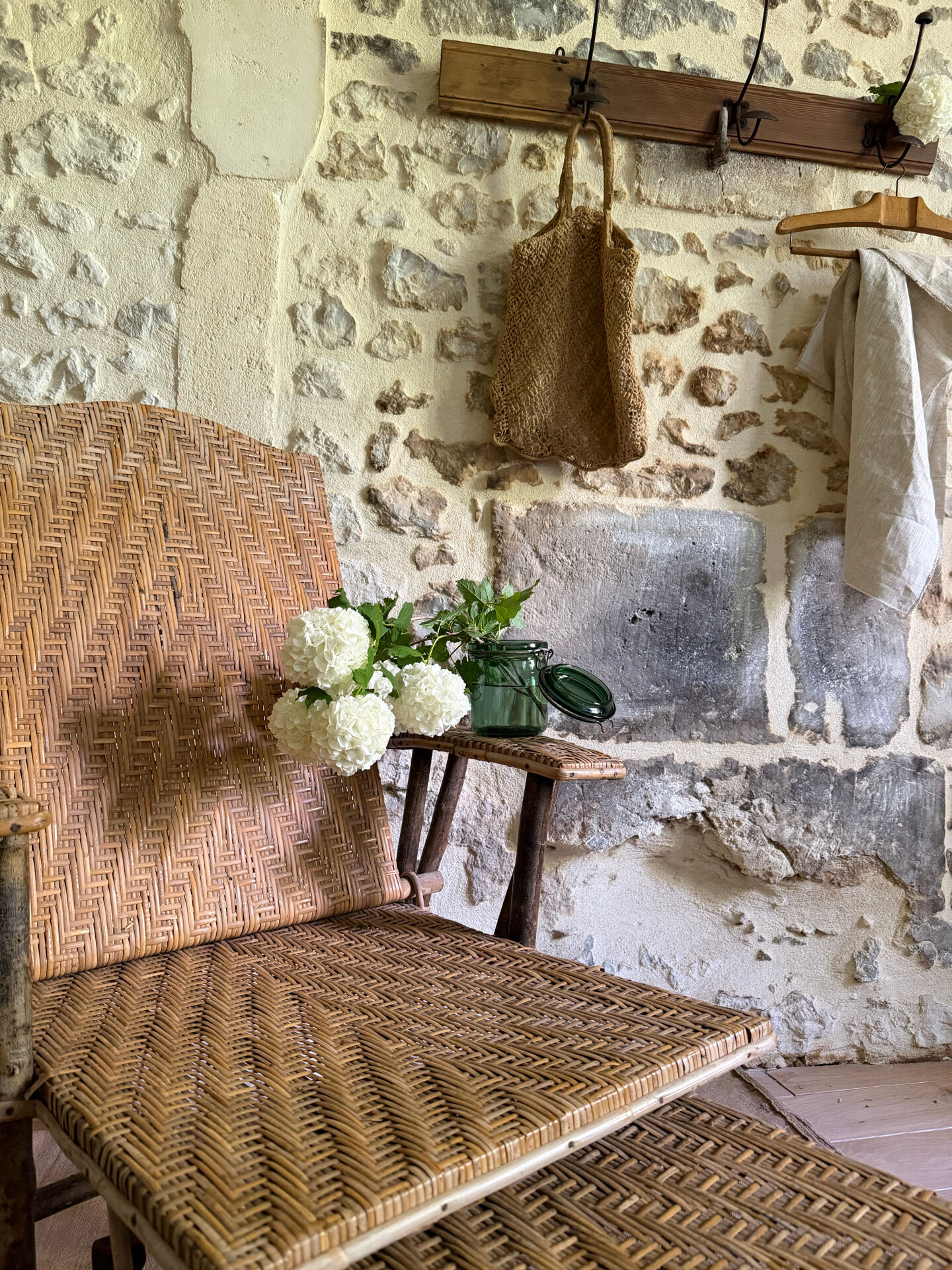 Chaise longue en rotin