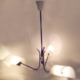 Vintage 1950s brass and twisted resin chandelier