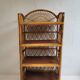 Vintage rattan bookcase shelf