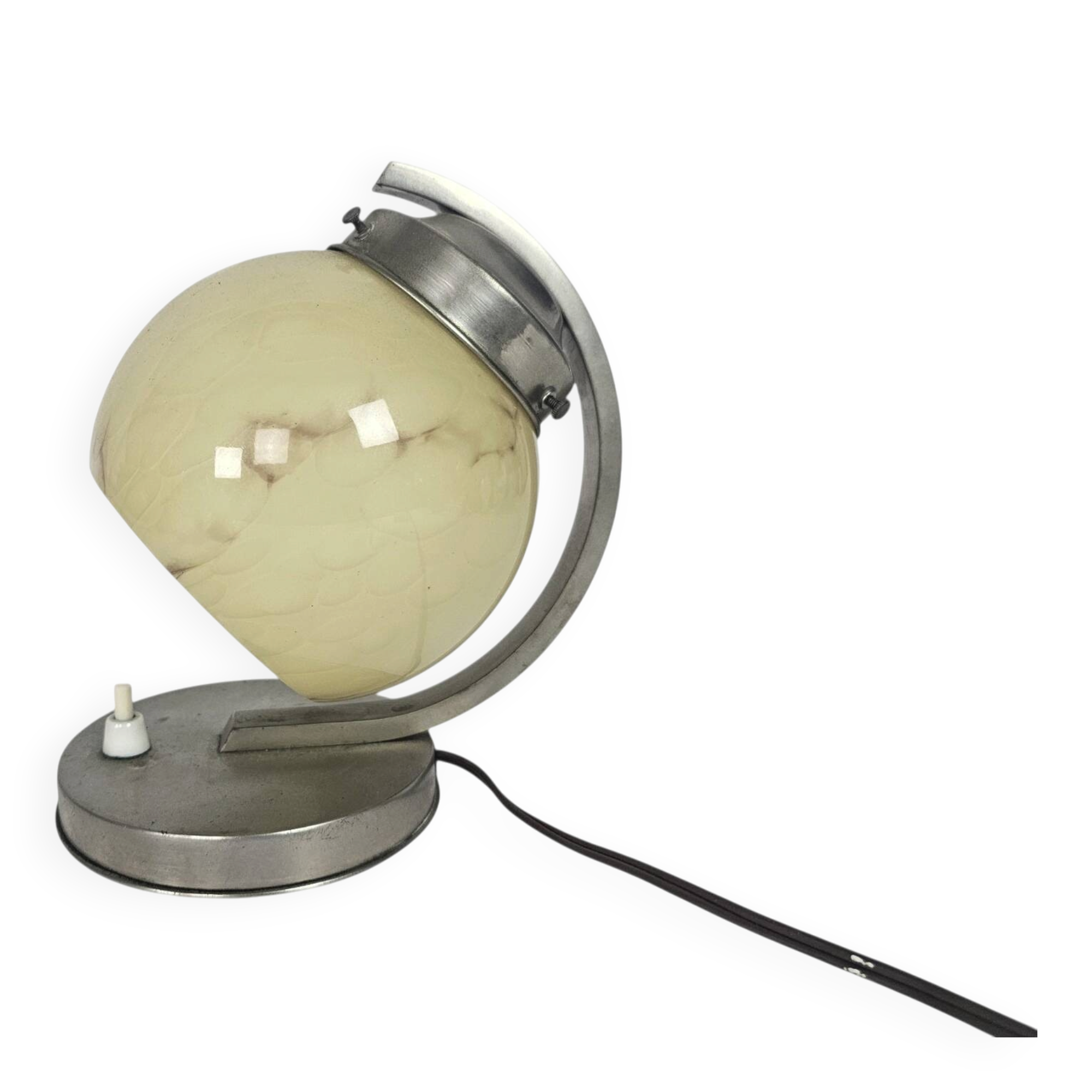 RZB (Rudolf Zimmermann Bamberg) - Art Deco - Bauhaus - marbled glass - chro