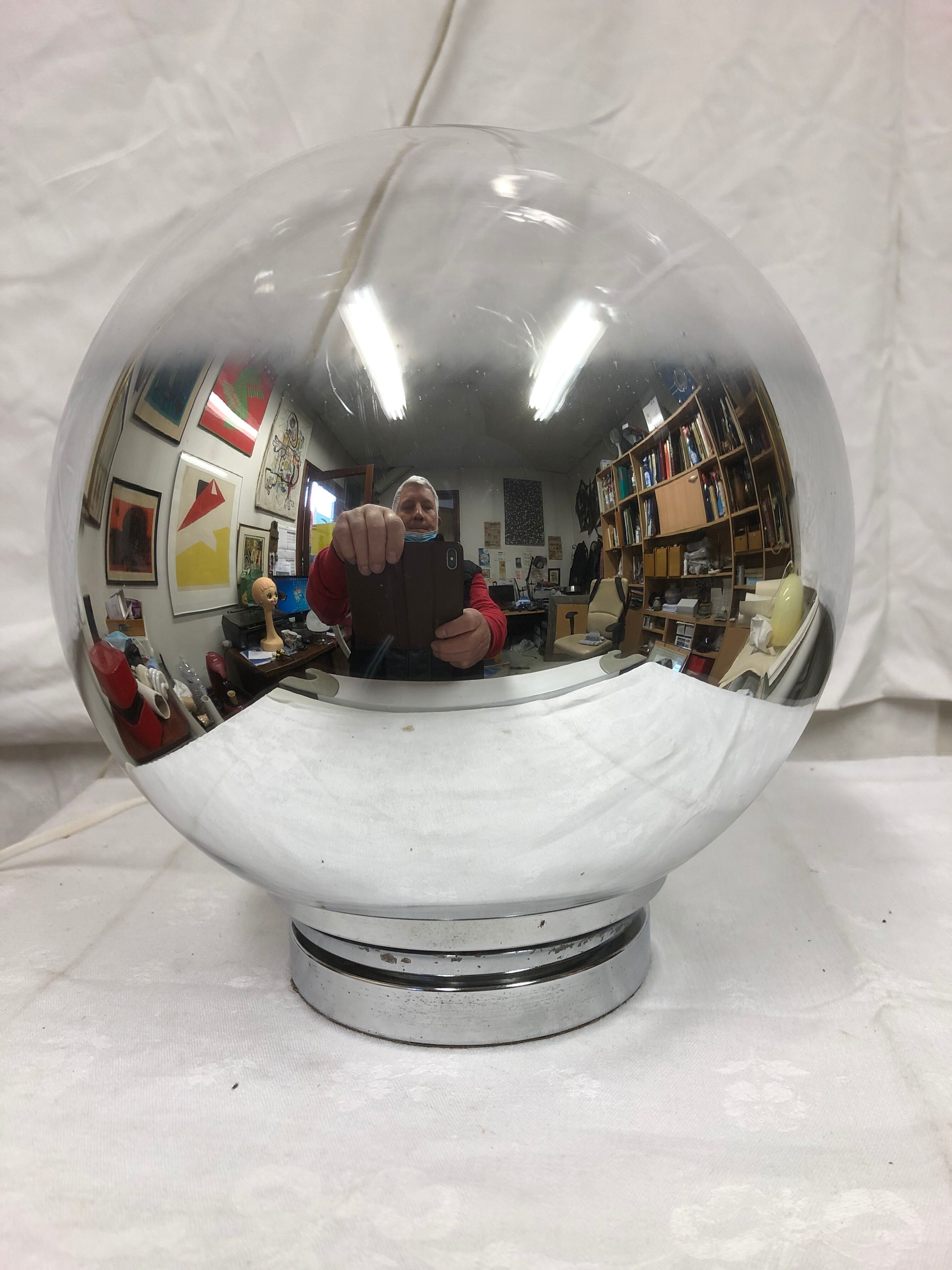 Silver glass ball lamp 1970